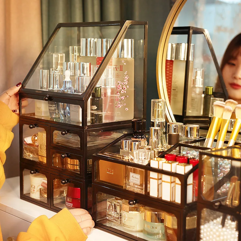 جديد أوروبا الزجاج فرشاة للمكياج صندوق تخزين قلم الحواجب DIY التجميل درج ماكياج المنظم مجوهرات التخزين حامل Dropshiping من جديد أوروبا الزجاج فرشاة للمكياج صندوق تخزين قلم الحواجب DIY التجميل درج ماكياج المنظم مجوهرات التخزين حامل Dropshiping من