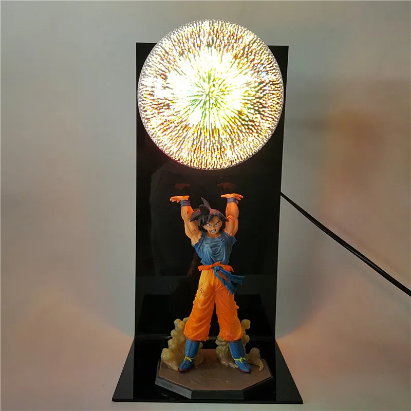 Dragon Ball Z Goku Spirit Bomb фигурки светодиодные лампы игрушки аниме Dragon Ball Супер Сон Гоку фигурка игрушка диорама 15 цветов выбрать - Цвет: Светло-желтый