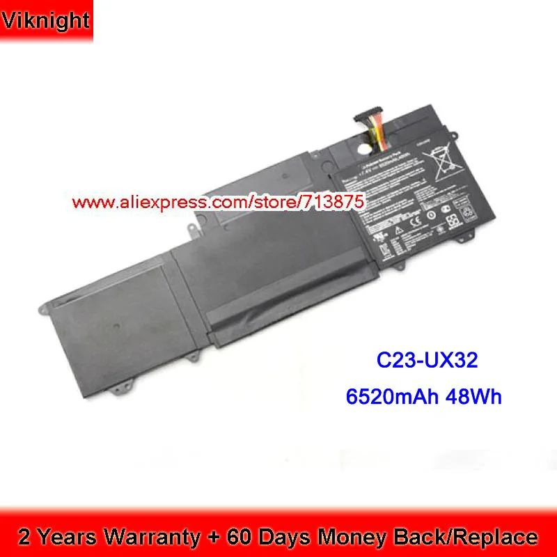 Genuine 7.4V 6520mAh C23-UX32 Battery for ASUS UX32VD UX32A UX32 VivoBook U38N