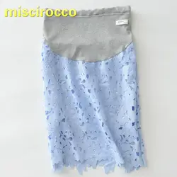 Летняя кружевная юбка для беременных Женская юбка Рабочая открытая Короткая юбка для беременных мягкая хлопковая Удобная дышащая
