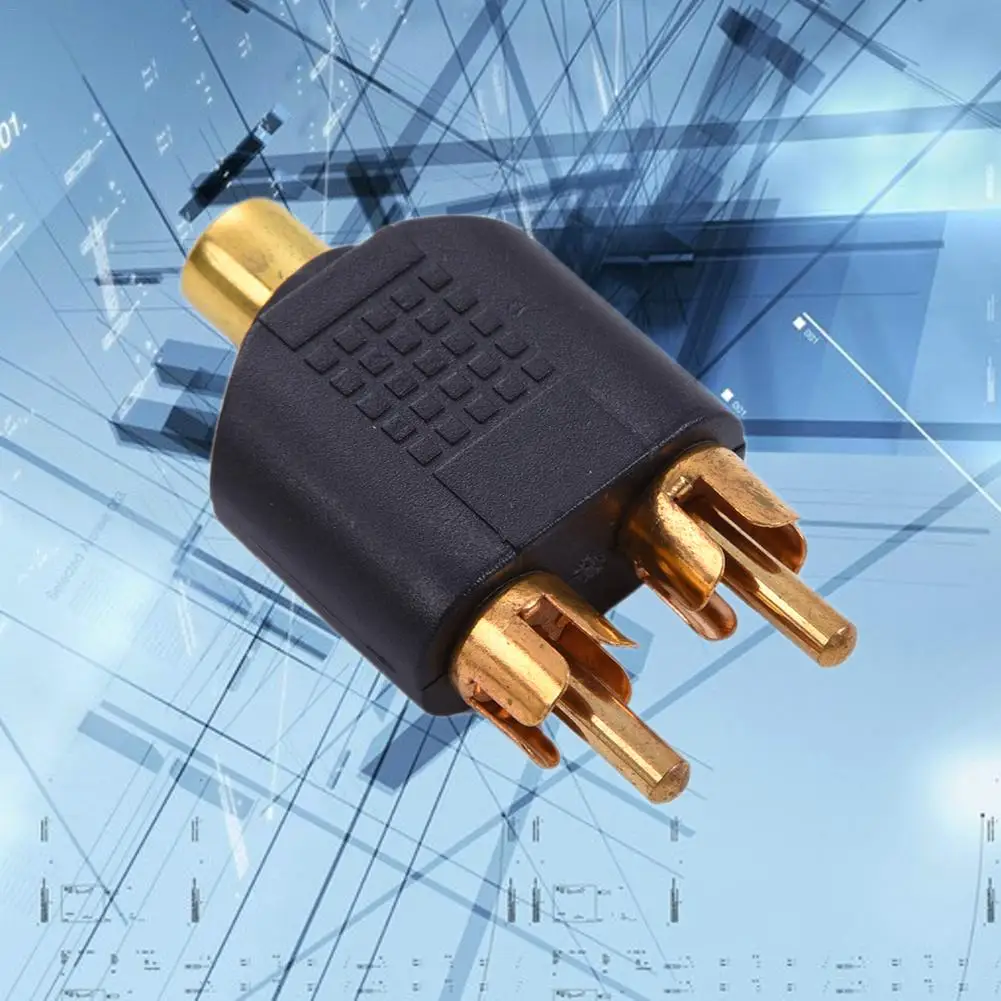

New 1RCA Female to 2RCA Male Adapter AV Audio Video Plug RCA Female to Male RCA Y Splitter Cable Black for PC HDTV MP3/4/5