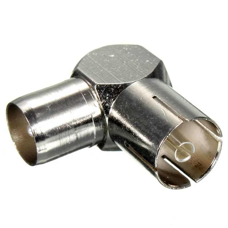 

TV Aerial Antenna Plug Connector Adapter Steel Right Angle Plug to Socket Coax Cable For Wall Mounted TVs