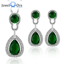 Multicolor Wedding Jewelry Sets for Women Bridal Silver Gold Color Crystal Vintage Gift For Bridesmaids (JewelOra JS100364)