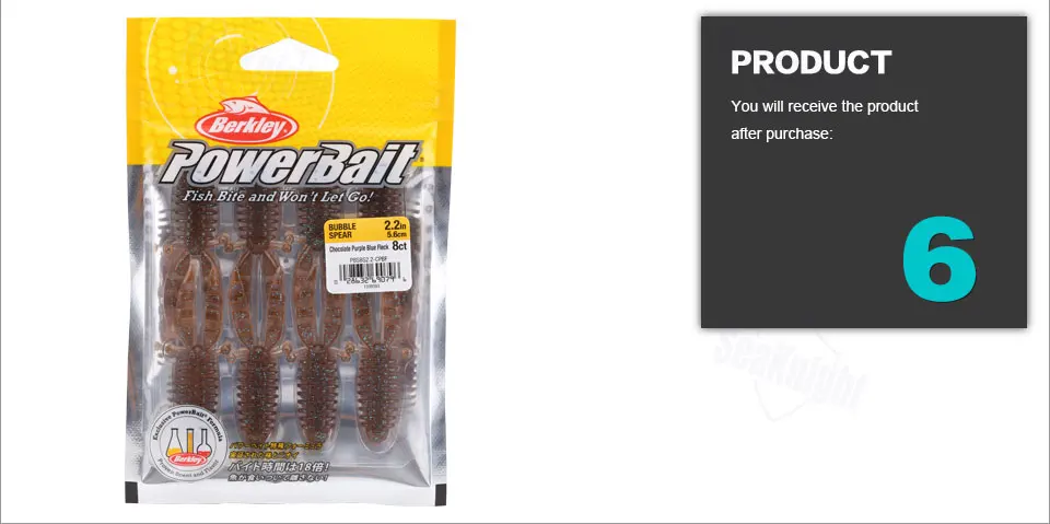 Бренд Berkley Powerbait PBSBS 8 шт./лот, мягкая рыболовная приманка, четыре цвета, 5,6 дюйма, см, силиконовая приманка для рыбалки, снасти