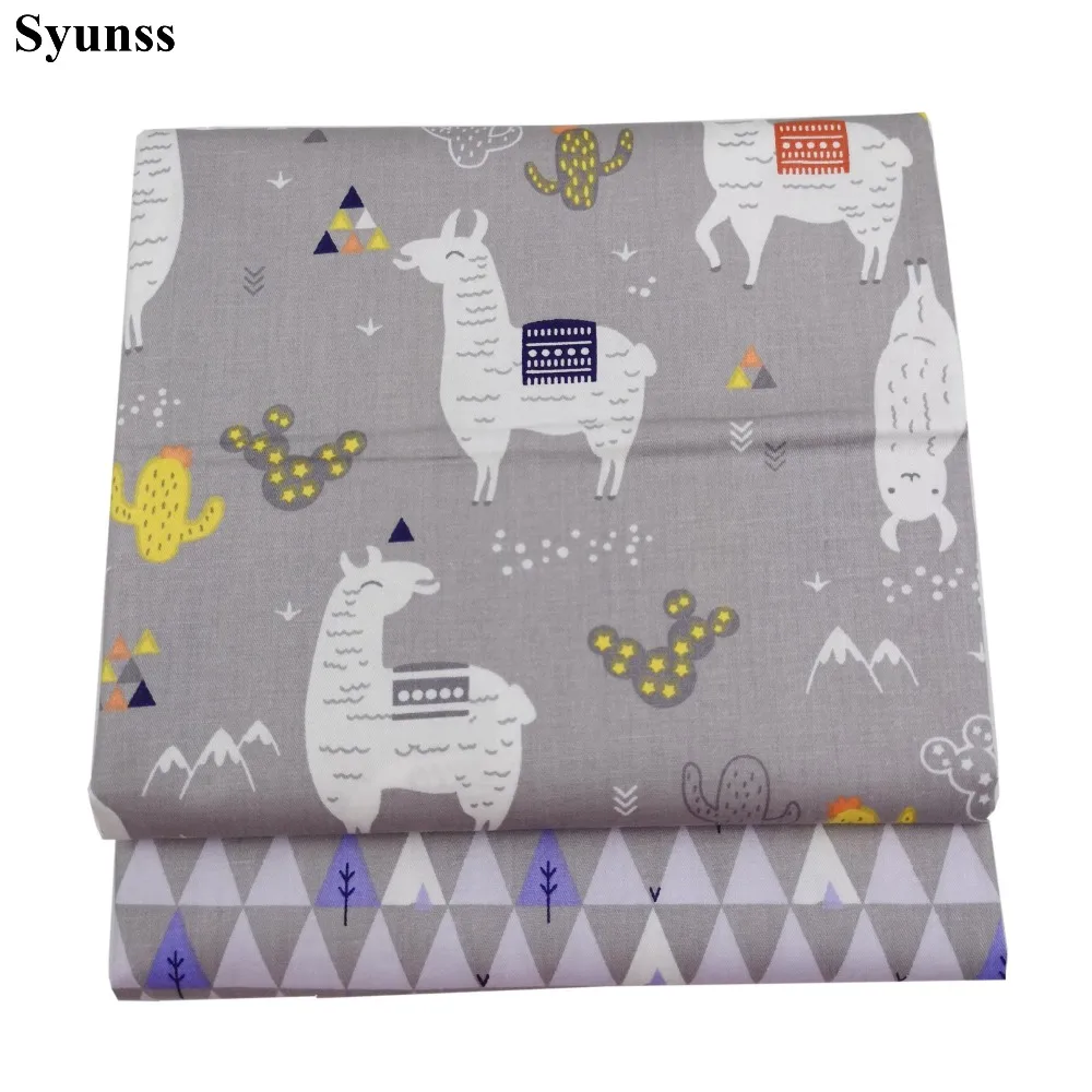 

Syunss Gray Alpaca Tree Print Twill Cotton Fabric DIY Handmade Sewing Patchwork Baby Cloth Bedding Textile Quilting Tilda Tissus