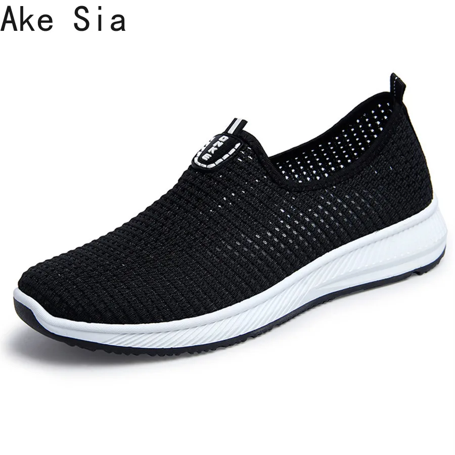Fashion Breathable Mesh Men Shoes Non-slip Rubber Sole Man Shoes 2019 Summer Autumn Plus Size 38-44 Male Black Shoes