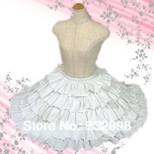 Красивая Белая многослойная юбка лолита из хлопка