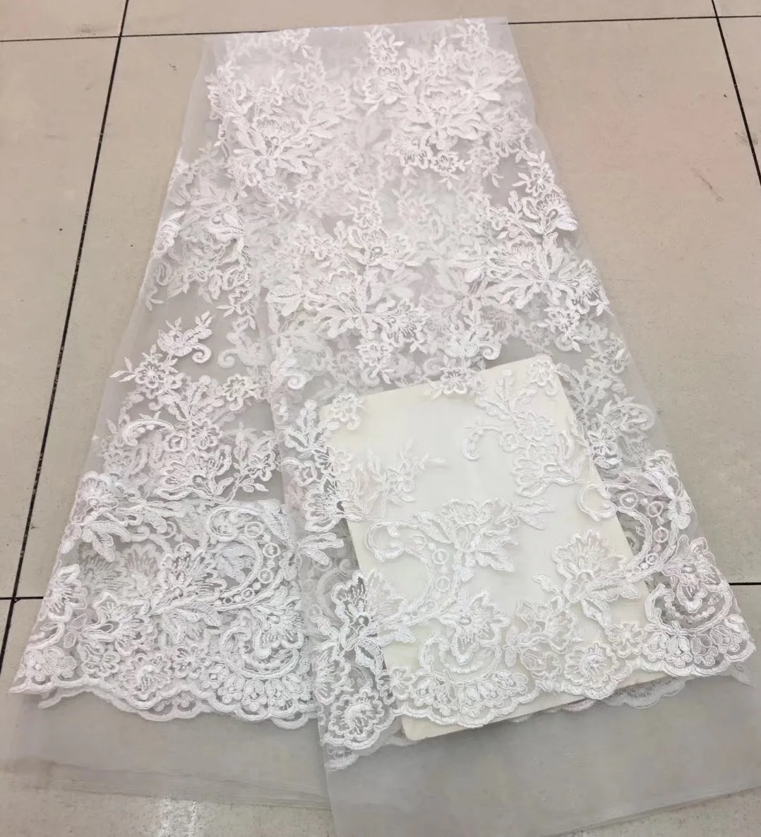 2018 black African Tulle Lace High Quality french lace fabric For red nigerian Swiss voile Wedding Dress cord | Дом и сад