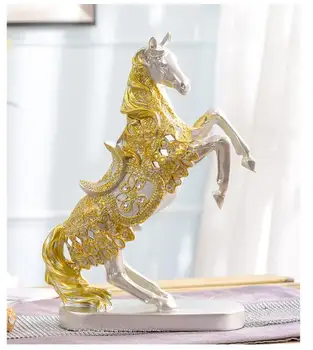 

HOT SALE 2020 HOME Shop lobby decoration Business Money Drawing Good luck Propitious Success gold HORSE FENG SHUI art Statue