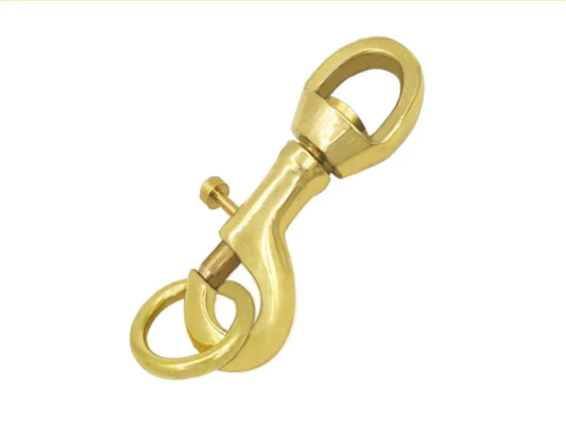 Marine Boat Solid Brass Flagpole Outrigger Clip Flag Line Swivel Snap
