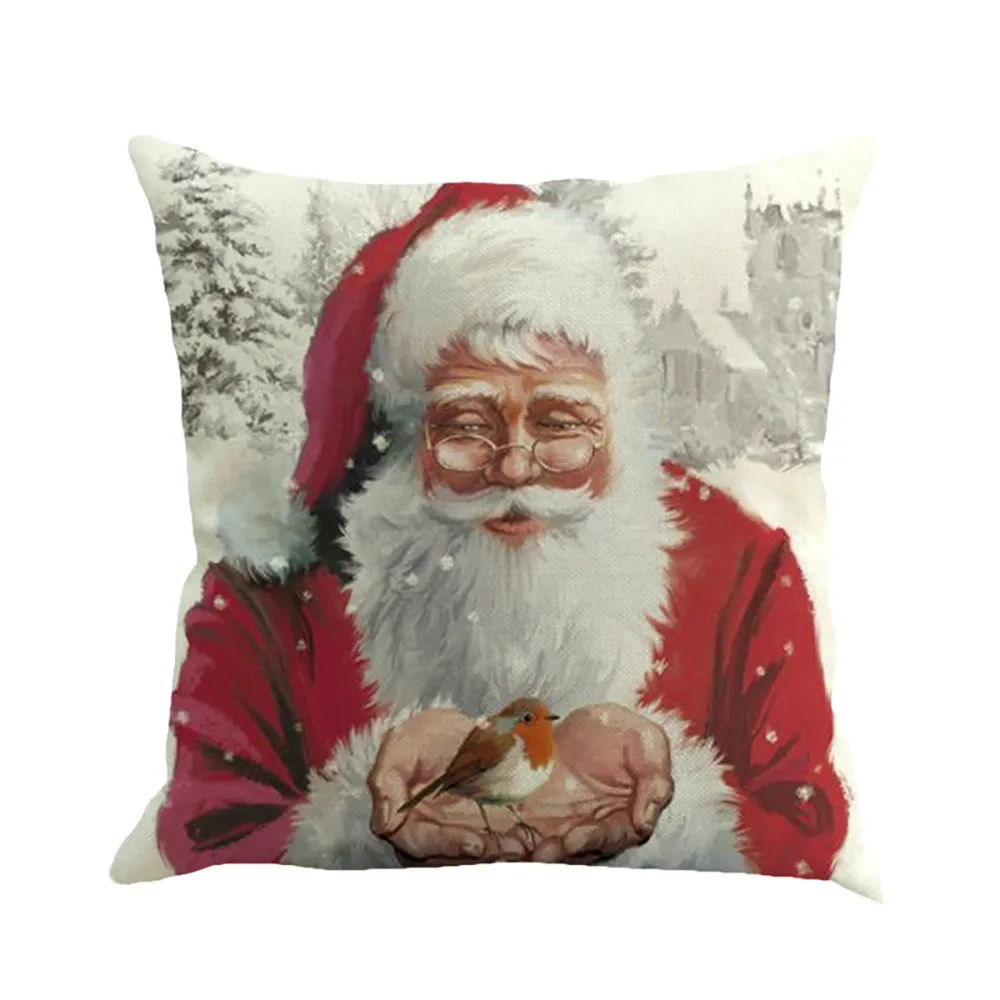 Рождественская подушка крышка печати и окрашивания; диван-кровать домашний Декор Подушка Чехол для подушки декоративный чехол на подушки - Цвет: D