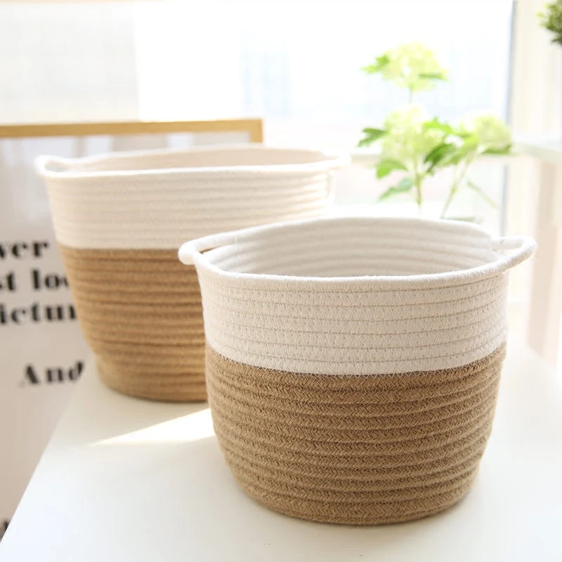 2019 جديد القطن و الكتان صندوق تخزين ملابس مربع الأذنين سلة التخزين سلة الغسيل أشتات المنظم لعبة صندوق تخزين منزلي