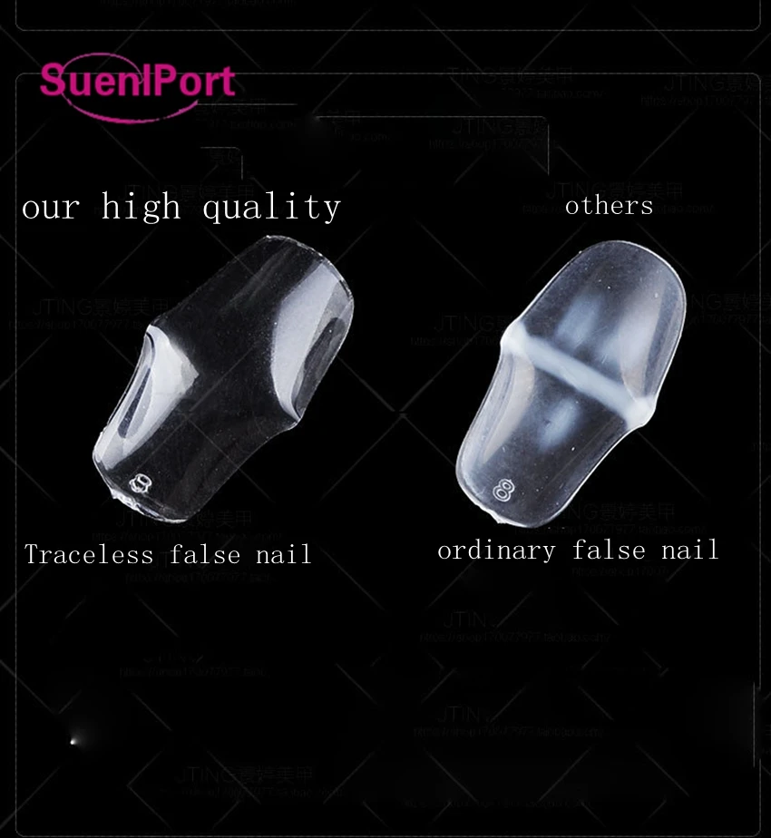 Искусственные ногти без следов Sune l Port 500 шт./компл. прозрачные зеркальные для