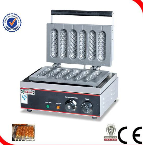 

Free shipping 220v stainless steel muffin High Efficiency Six Parts Muffin lolly Hot Dog Waffle Maker commercial muffin machine