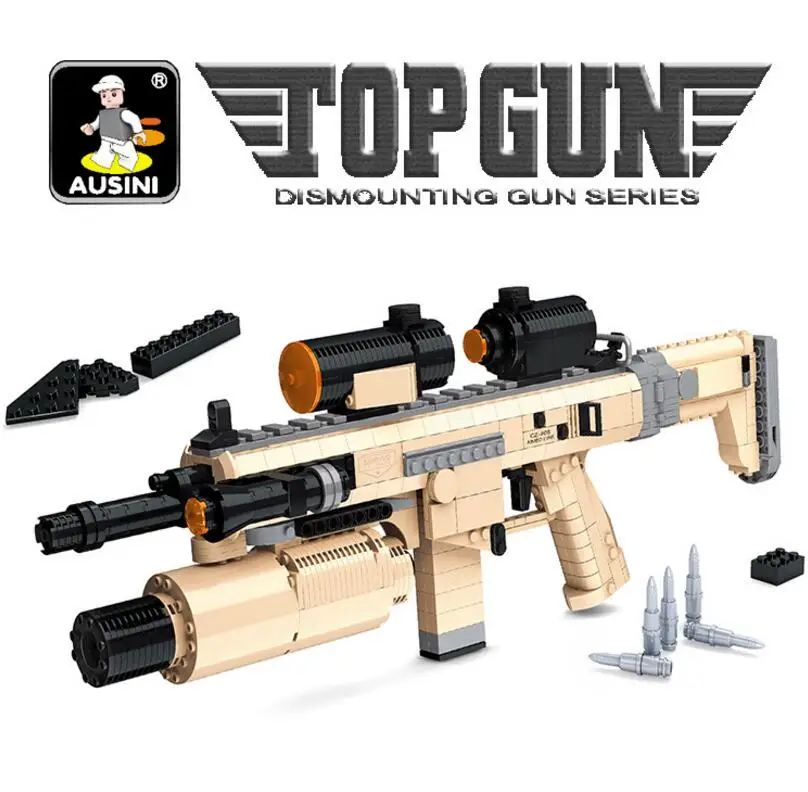 Ausini строительные блоки набор игрушек пистолет AK47 M16 совместим с крупными