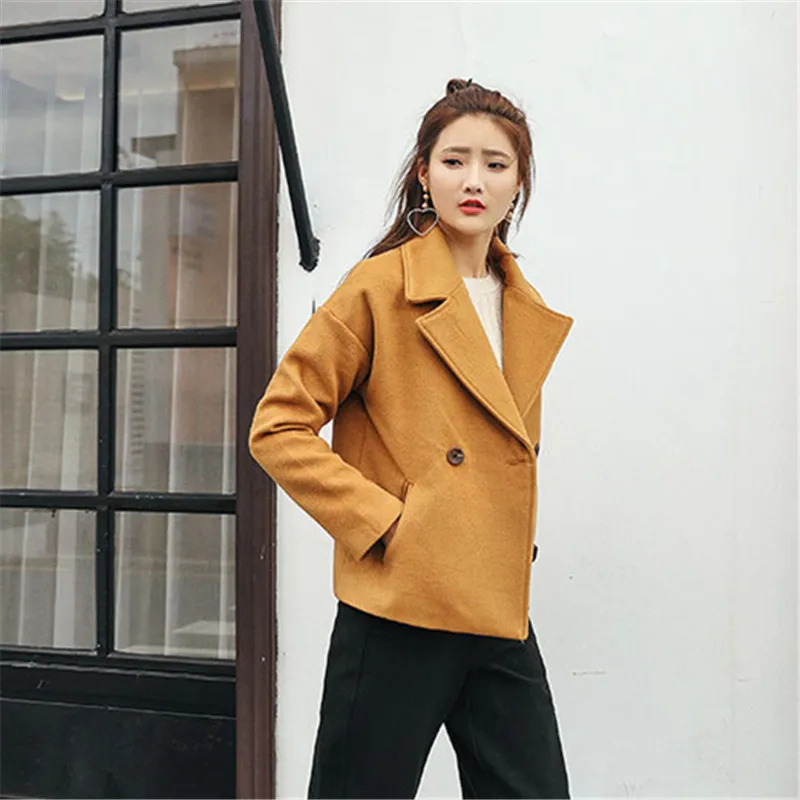 Зимнее женское короткое пальто высокого качества корейский стиль тонкое элегантное уличное синее пальто