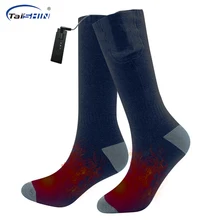 Носки с электрическим подогревом теплые носки с перезаряжаемой батареей 3,7 вольт эластичные зимние теплые носки для спорта на открытом воздухе