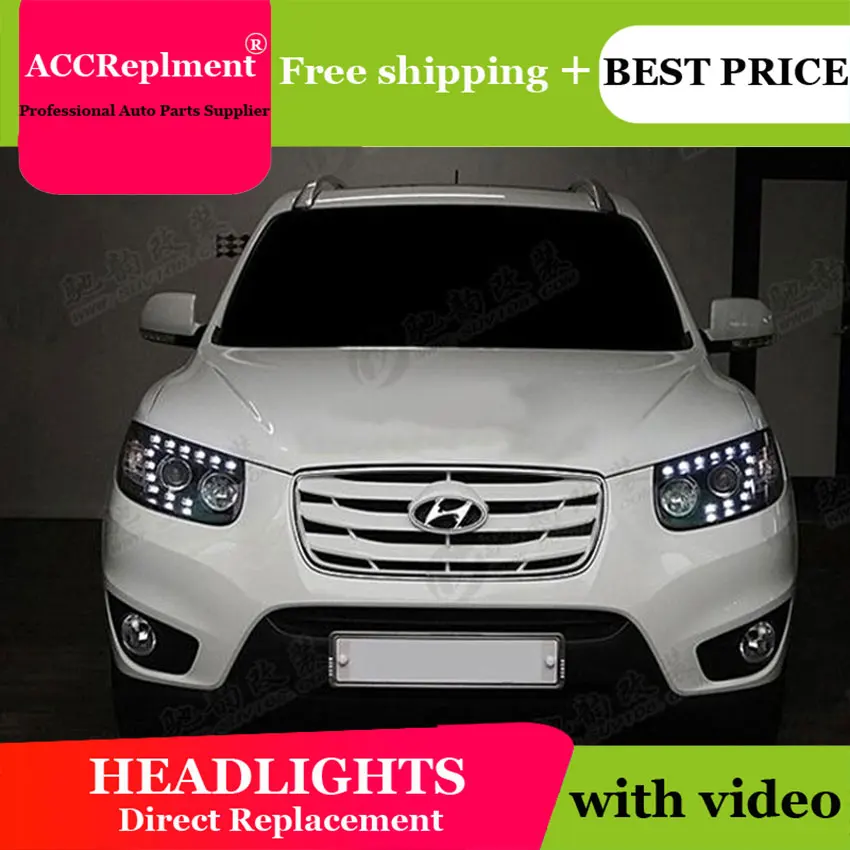 Авто. PRO 2006 2012 для Hyundai IX45 фары Santafe светодиодный DRL Противотуманные ксеноновые