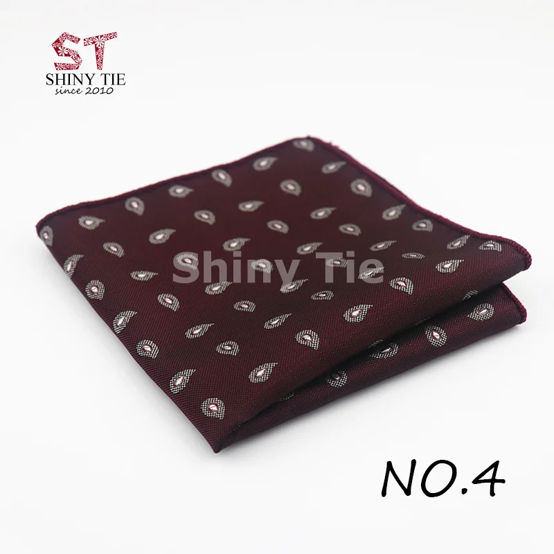 Yiyanyang Для мужчин узкие Paisley Pocket Square полиэстер цветок синий серый зеленый Цвета 25*25 см Hanky тонкий жених Костюмы