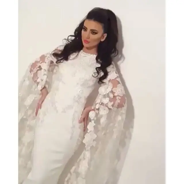 

Fajas Colombianas Women Formal Gala Party Long Dress Plus Size Arabic Muslim Mermaid Long Sleeve Evening Prom Dresses 2019