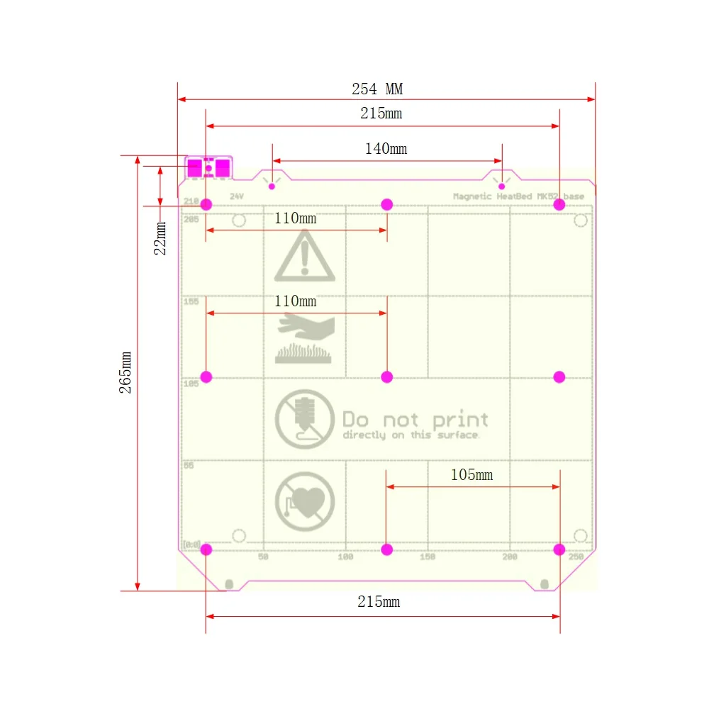 Части 3D-принтера DIY 3d принтер с подогревом Магнитный MK52 pcb Heatbed 24 V/12 V в сборе