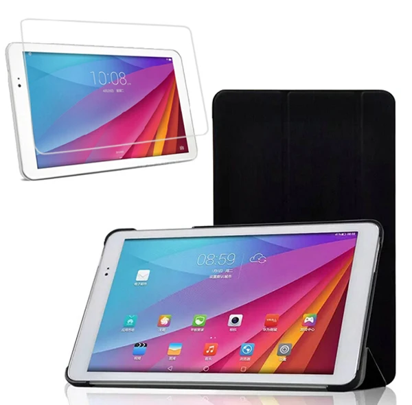1x Screen Protector Ultra Slim Magnetic Folio Stand Leather Case Smart Cover for Huawei Honor Note T1-A21W 9.6inch | Компьютеры и офис