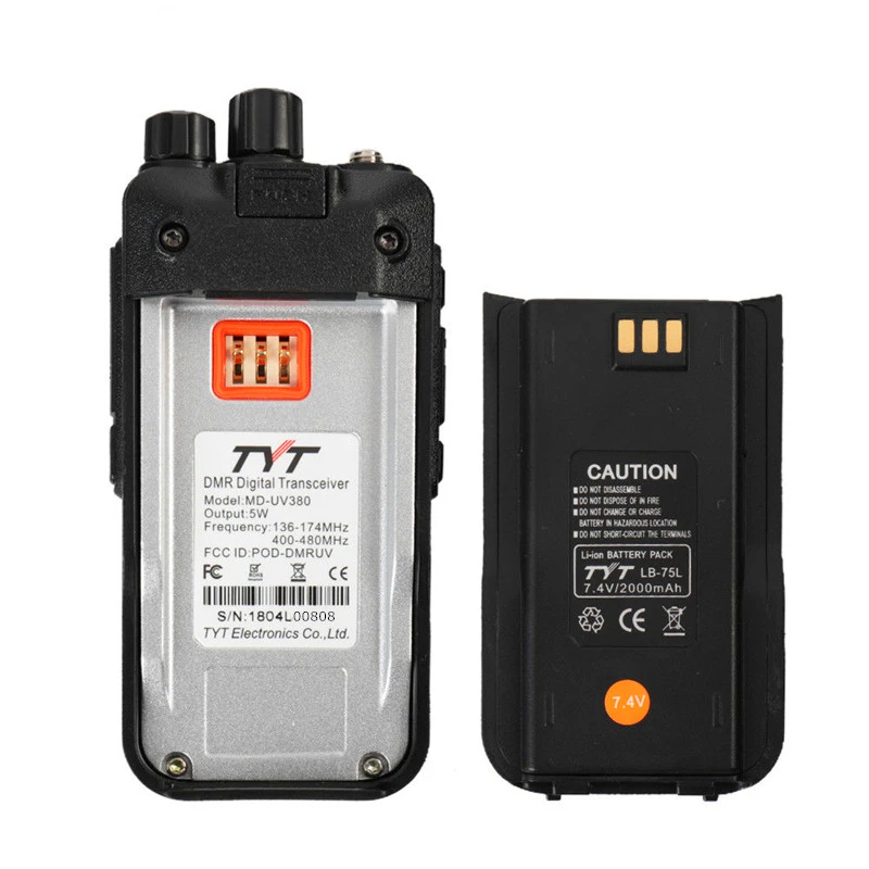 TYT MD-UV380 DMR Walkie Talkie Dual Band UHF VHF Tier1/2 5W Digital Two Way Radio Transceiver TYT MD-UV380 DMR Walkie Talkie Dual Band UHF VHF Tier1/2 5W Digital Two Way Radio Transceiver