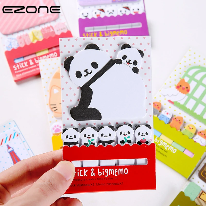 EZONE милые Мультяшные Липкие заметки Kawaii с животным принтом панда/Эйфелева