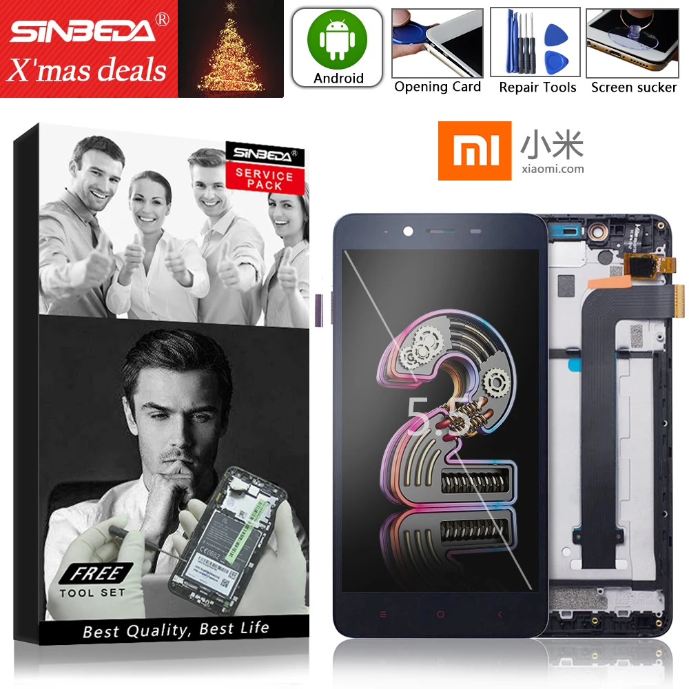 

5.5"Original Touch Screen With Frame Digitizer Assembly For XIAOMI Redmi Note2 LCD Replacement Display Mobile Phone Replacement#
