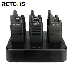 6 шт. Retevis RT22 мини-рация 2 Вт UHF Ratio Station Squelch двухстороннее радио портативный с шестисторонним зарядным устройством CTCSS/DCS VOX Scan