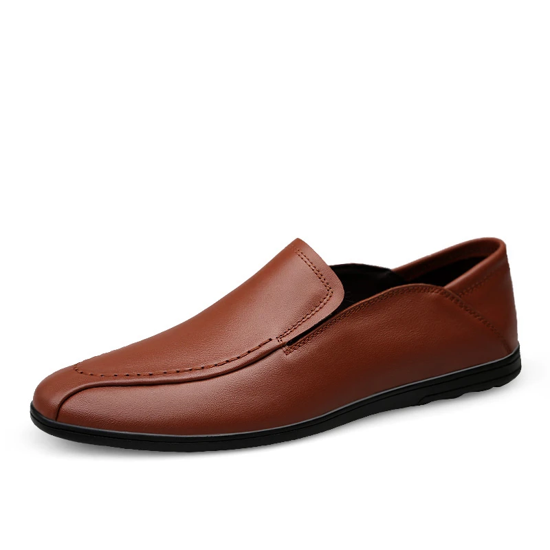 En Casuales Hombres Brown red dark Los Brown Pisos Zapatos Herren Mocasines Marca Mycolen Cuero Lujo Negro Schuhe Resbalón Hombre De SfFxHd8