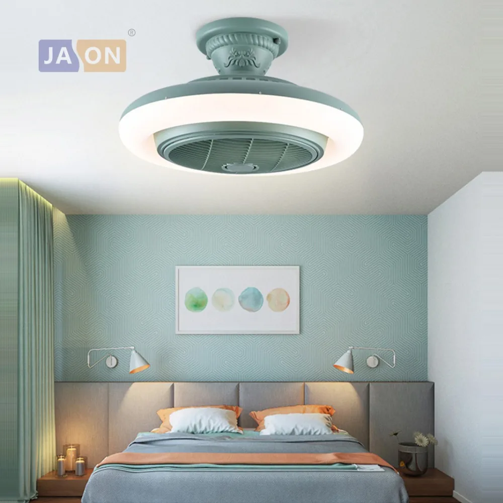 

LED Postmodern Alloy Acryl ABS White Grey Blue Green Ceiling Fan.LED Lamp.LED Light.Ceiling Lights.LED Ceiling Light.For Foyer