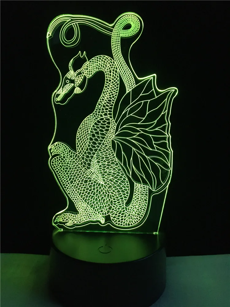 Мультфильм летать динозавров 3D лампа RGB светодиодный лампы USB настроение китайский Стиль ночник многоцветный Сенсорный пульт Luminaria