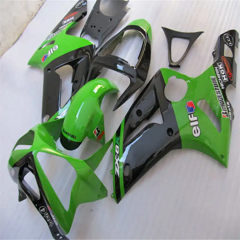

ABS green black Fairing Kit for Ninja ZX6R 636 2003 2004 ZX 6R ZX-6R 03 04 Injection mold Fairings set+gifts