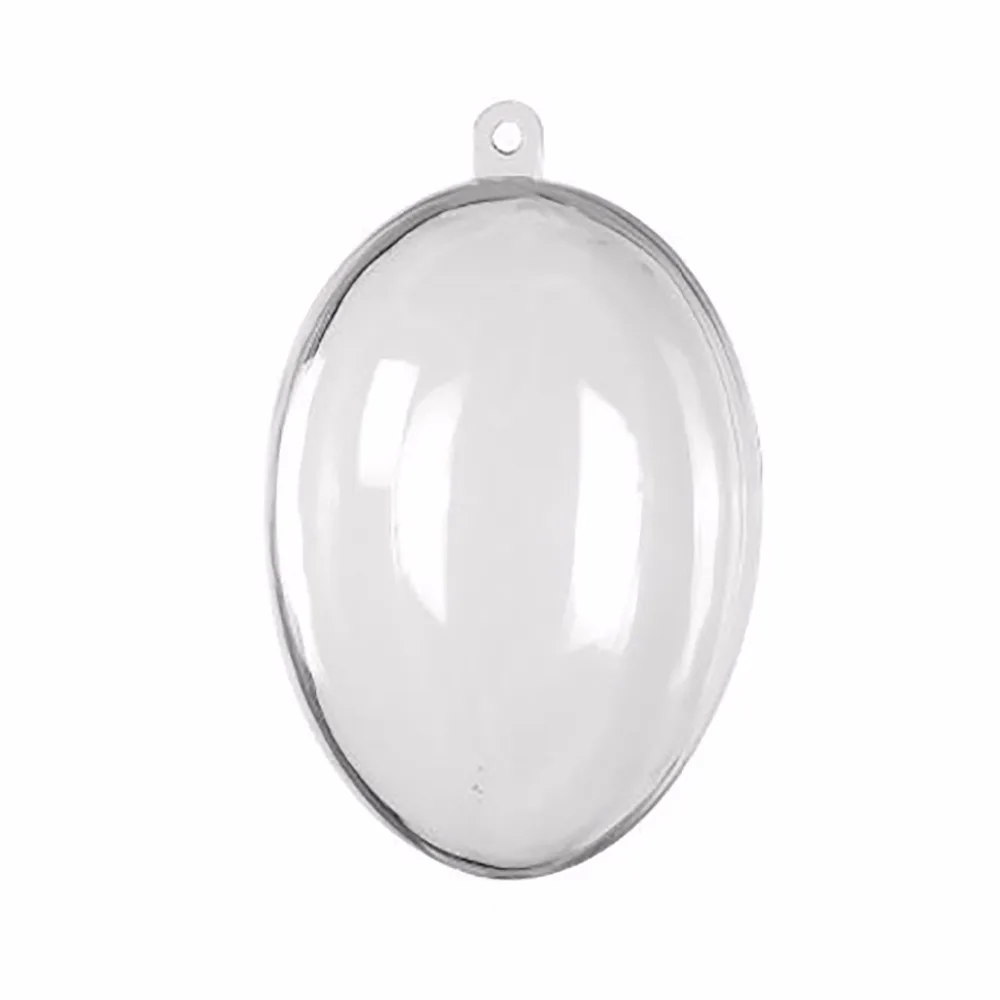 (Paquete de 10) 100mm plástico transparente acrílico relleno huevo en forma de manualidades adornos (Paquete de 10) 100mm plástico transparente acrílico relleno huevo en forma de manualidades adornos
