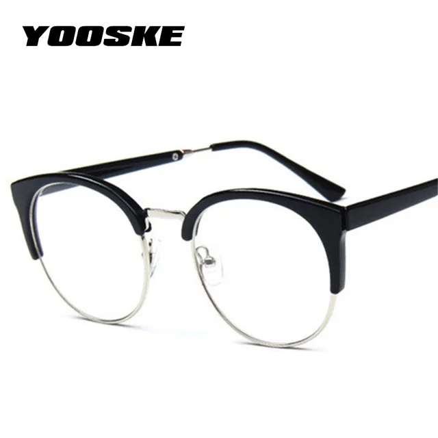 YOOSKE Women Retro Goggles Frames Glasses Transparent Optical Myopic
