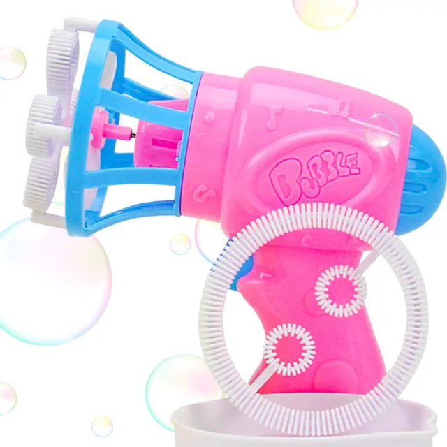 Summer Funny Magic Bubble Blower Machine Electric Automatic Bubble Maker Gun with Mini Fan Kids Outdoor Toys Wedding Supplies 5