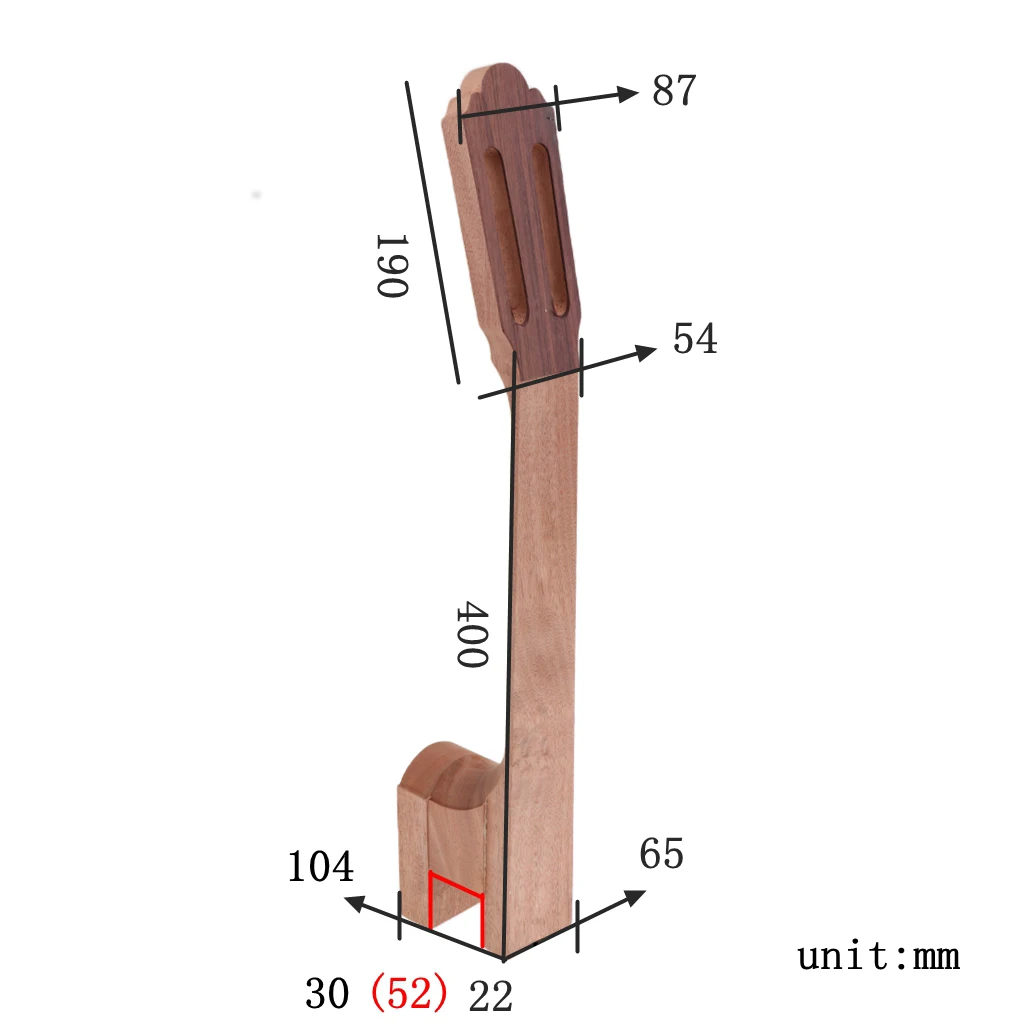 High Quality Unfinished Mahogany Guitars Neck Headstock DIY Parts For Classical Guitar Replacement 