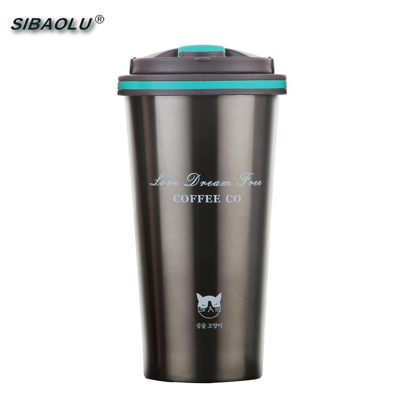 SIBAOLU Stainless Steel Cups Creative Handgrip Mug Big Vacuum Thermoses Coffee Lid Outdoor Portable Milk Water Travel Cup |