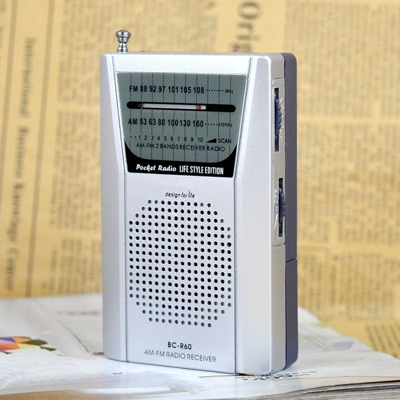Мини портативный Радиоприемник R60 с двухдиапазонным FM/AM радио карманное со