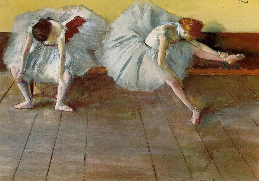 

High quality Oil painting Canvas Reproductions Two Ballet Dancers (1879) By Edgar Degas hand painted