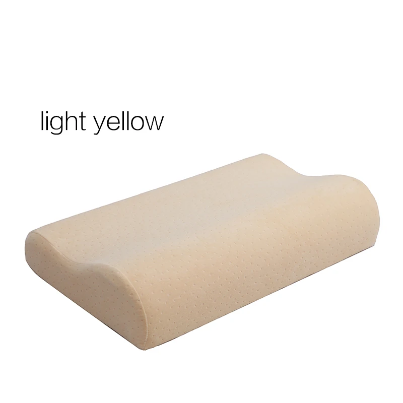 Красочная пена памяти шеи Ортопедическая подушка постельные принадлежности подушки здравоохранения бамбуковое волокно подушки под шею Удобная спальная подушка - Цвет: light yellow