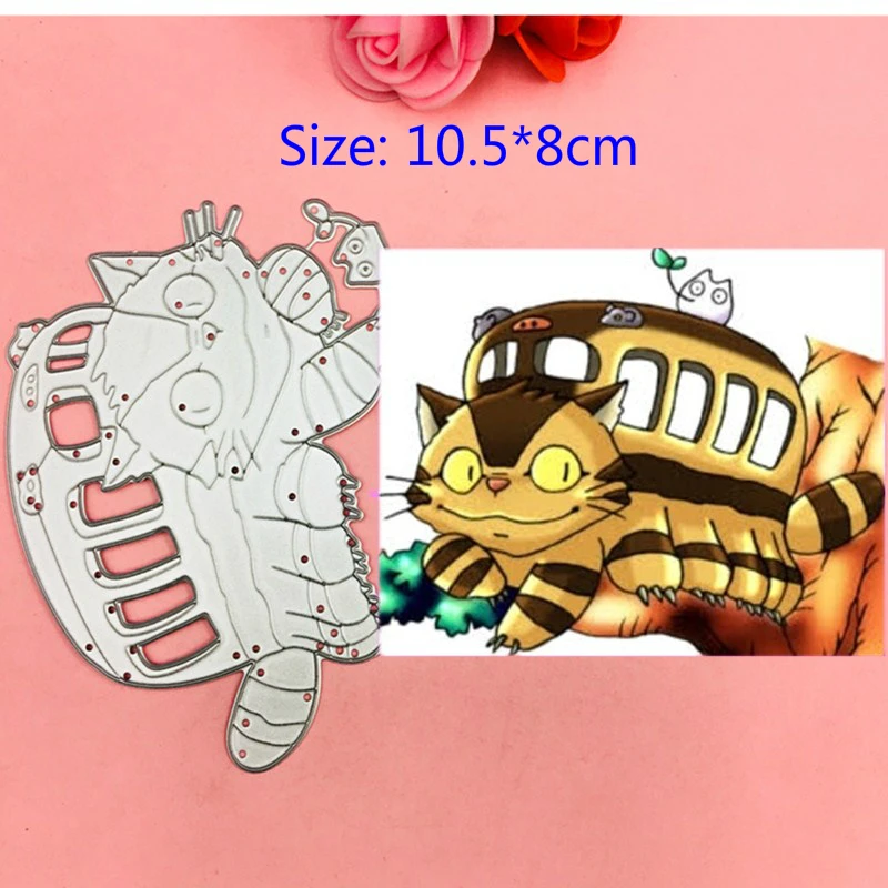 

1pcs Totoro cat metal Cutting Die+2PCS carft Tag for DIY Scrapbooking/photo album Decorative Embossing DIY Paper Cards