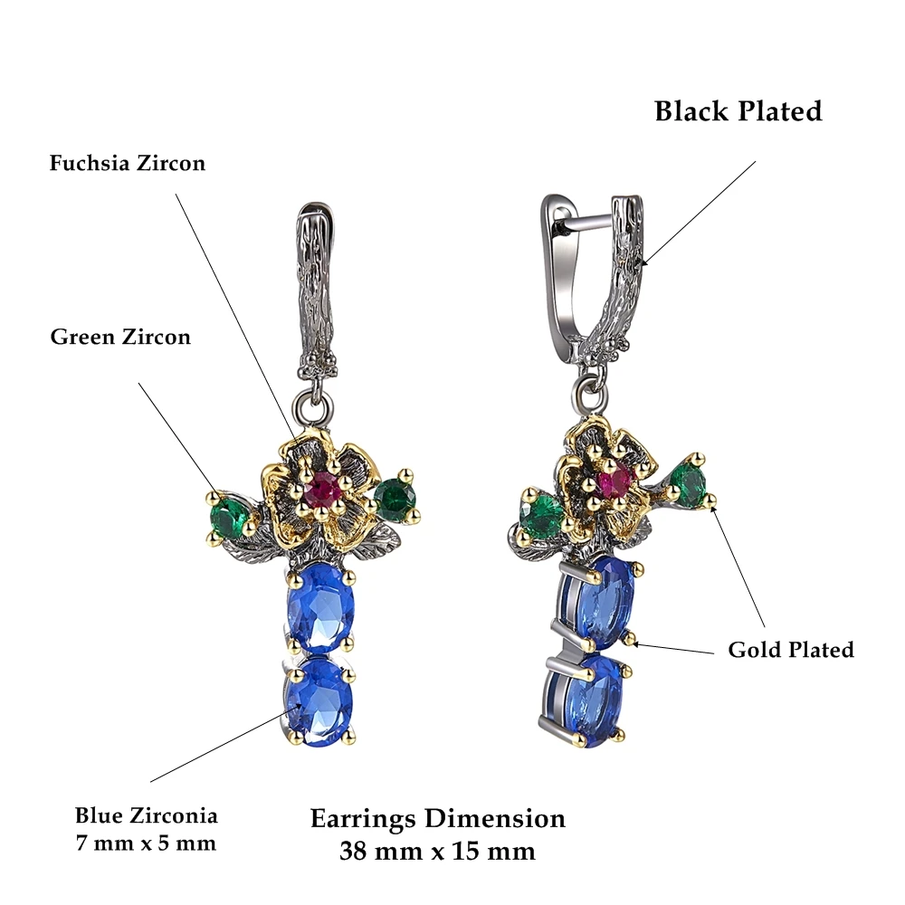 Blue crystal flower earrings (6)