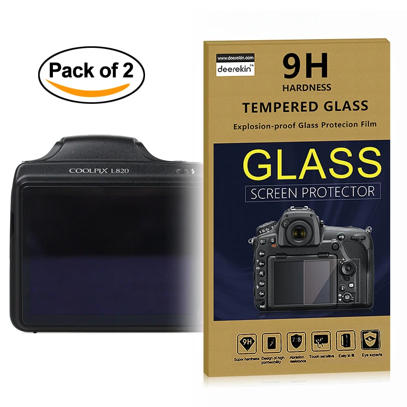 2x Self Adhesive 0.3mm Glass LCD Screen Protector for Nikon Coolpix