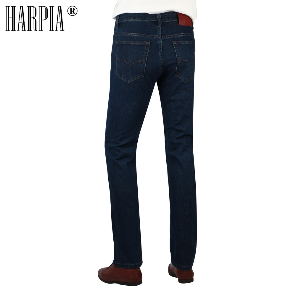 HARPIA High Quality Jeans Men Casual Straight Denim Male Classic Jeans Pants Man Stretch Fashion Heavyweight Trousers Size31-44