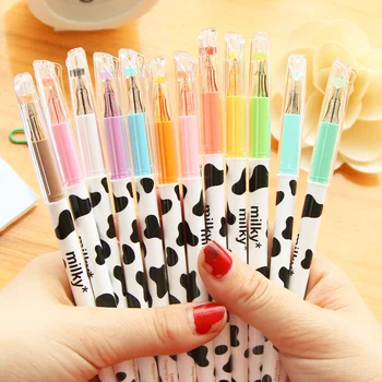 

12 pcs/Lot Cute cow gel pens Milky color pen canetas escolar Korean Stationery papelaria office material school supplies EB257