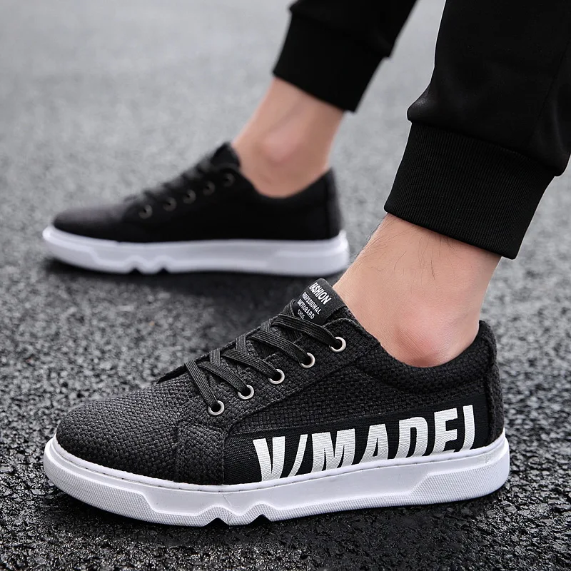 JINBEILEE New Men's Casual Shoes Breathable Low To Help Skateboarding Shoes Linen Trend Breathable Sports Shoes Anti-Slippery JINBEILEE New Men's Casual Shoes Breathable Low To Help Skateboarding Shoes Linen Trend Breathable Sports Shoes Anti-Slippery