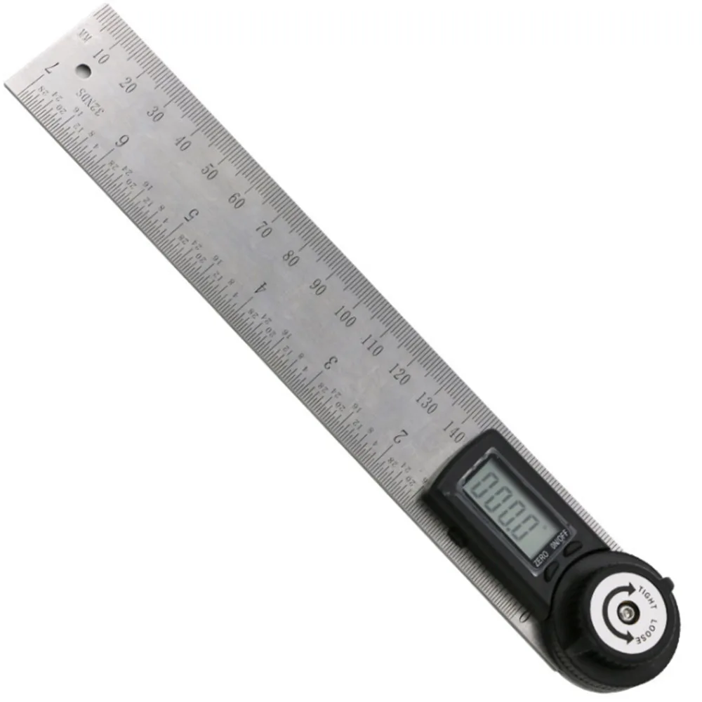 

200mm 0-360 Degree Multi-purpose High Precision Stainless Steel Digital Display Angle Scale Ruler/Protractor Measuring Tool
