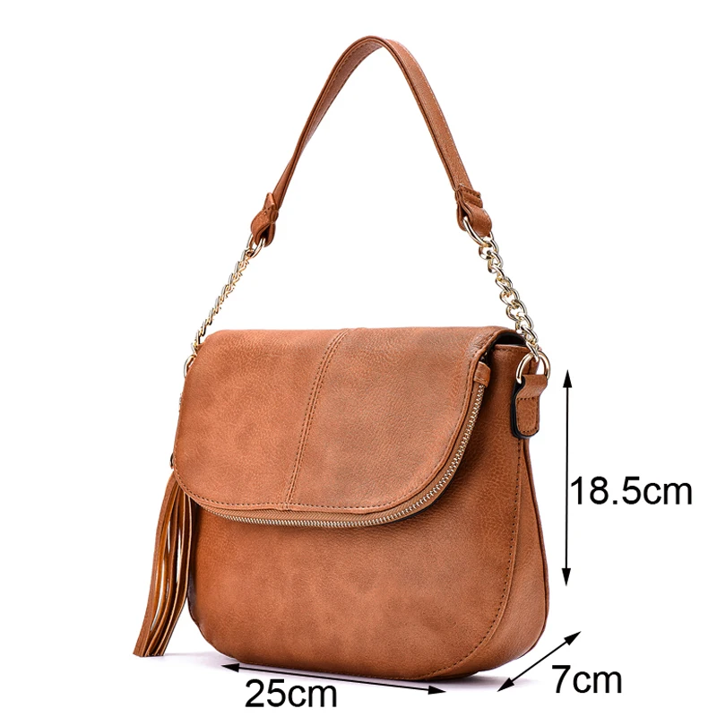 Jiessie&Angela New Famous Brand Women Bag Leather Fashion Lady's Tote Bag Tassel Handbag For Girls Vintage Shoulder Purse